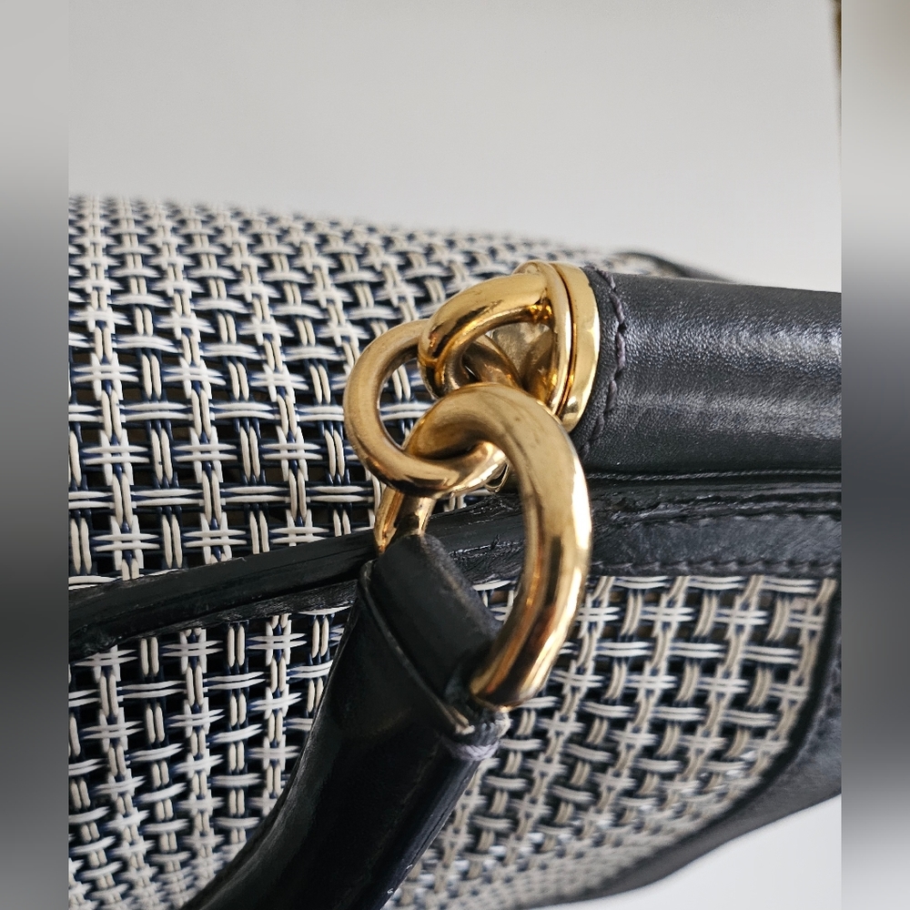 Dolce & Gabbana Black & White Large Sicily Woven Top Handle Bag - Picture 13 of 15